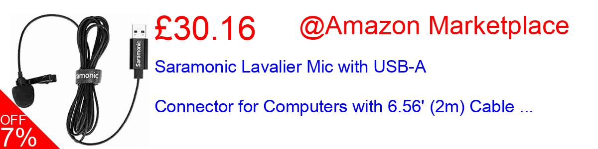 10% OFF, Saramonic Lavalier Mic with USB-A Connector for Computers with 6.56' (2m) Cable ... £32.27@Amazon Marketplace