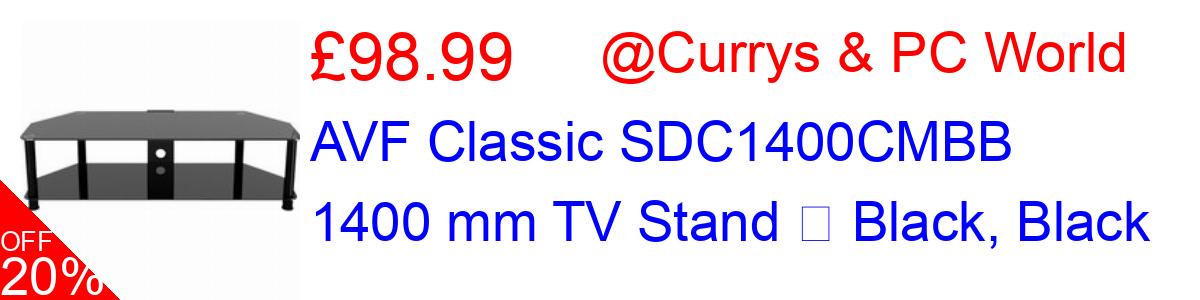 20% OFF, AVF Classic SDC1400CMBB 1400 mm TV Stand  Black, Black £98.99@Currys & PC World