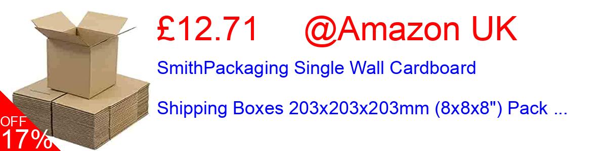 17% OFF, SmithPackaging Single Wall Cardboard Shipping Boxes 203x203x203mm (8x8x8